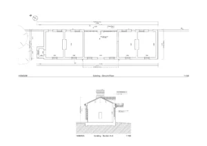 Railway station Dunleer - Plan & section Existing
