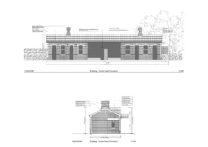 Railway station Dunleer - Elevations North East & West Existing