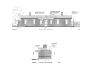 Railway station Dunleer - Elevations South East & West proposed